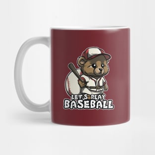 Teddy Bear Ready to Play Baseball Mug